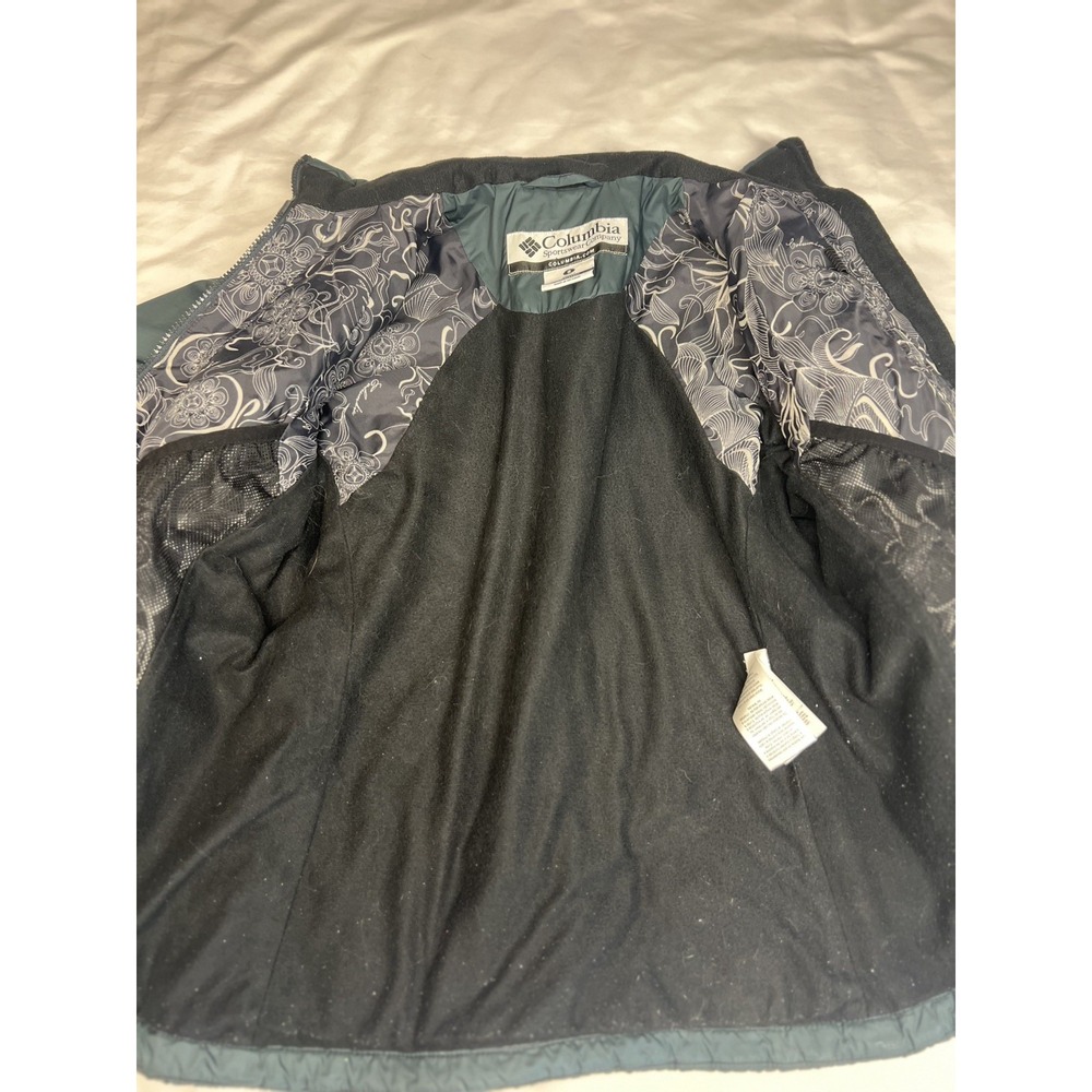 Vintage Columbia Interchange Puffer Jacket Women's M Black Sm Embroidered Swirls - Picture 2 of 16